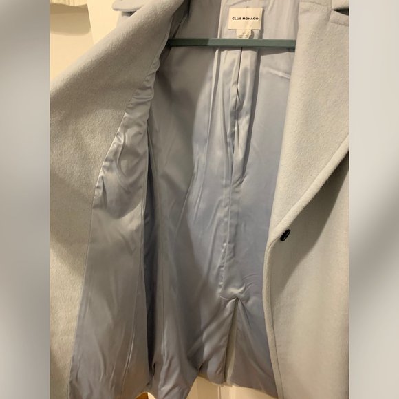 Club Monaco Light Blue Ruffled Sleeves Coat - Picture 7 of 13